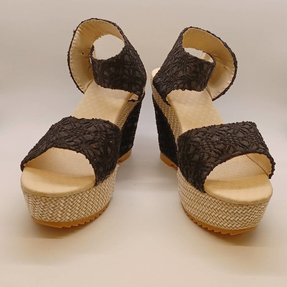 7.5 New Wedge Sandal High Heel Shoe - Picture 5 of 11